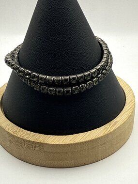 Black Crystal Stretch Golf Bracelet Glam Tennis Bling Cocktail